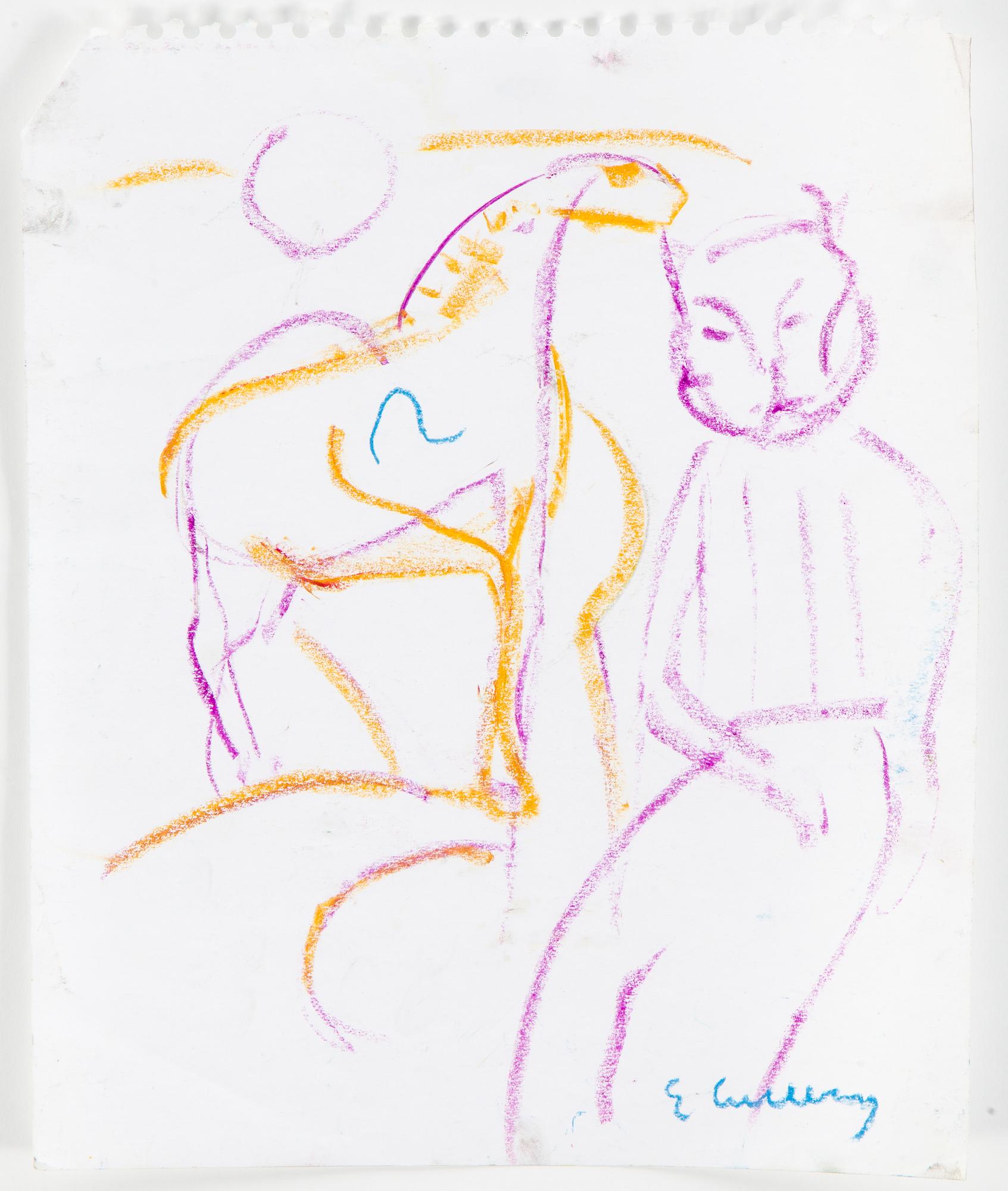 ERLAND CULLBERG, Chalk drawings, 10, signed.