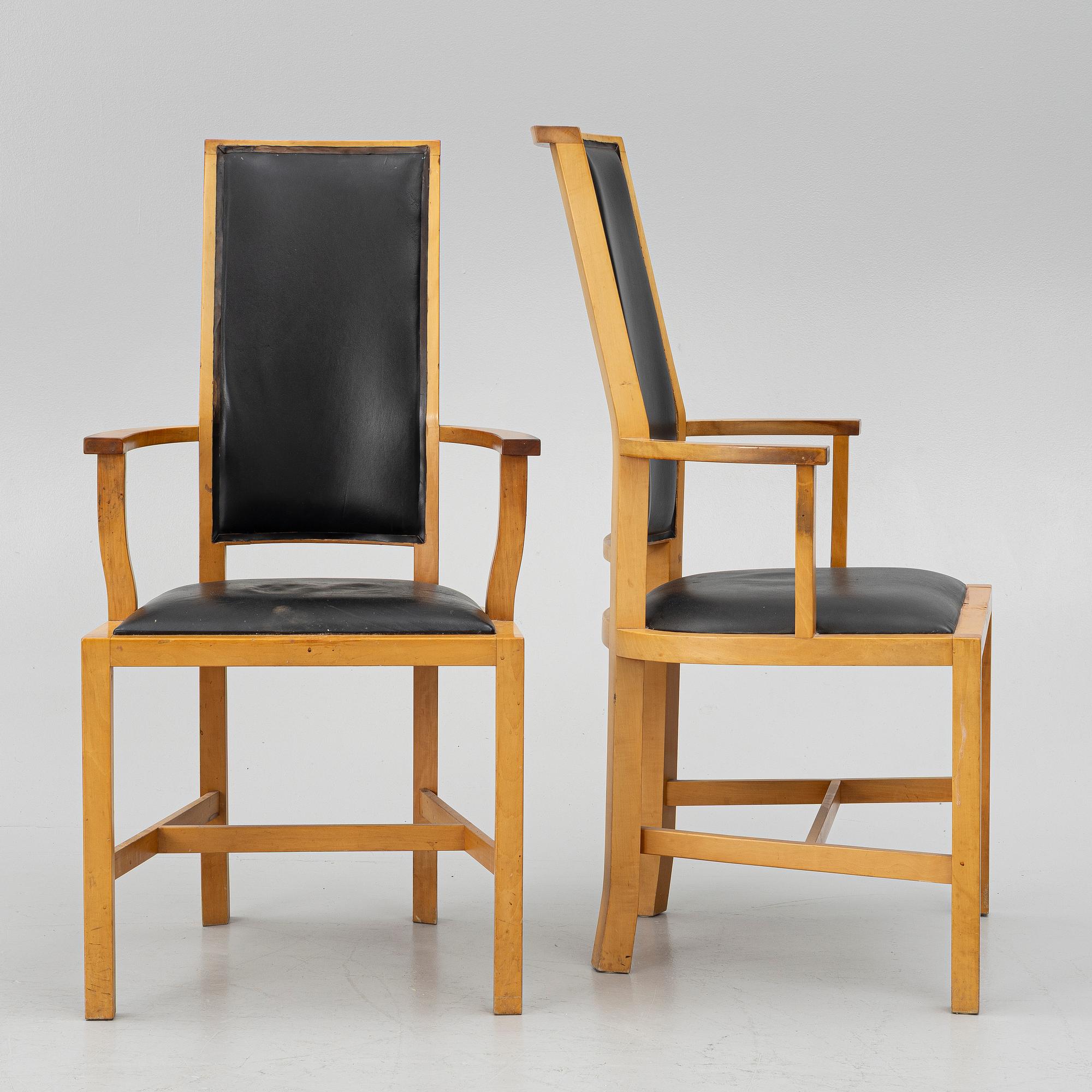 Leo Johansson, karmstolar, 6 stycken, Eje Ström, omkring år 2000.