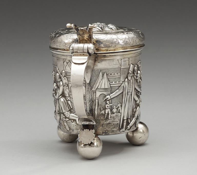 DRYCKESKANNA av Batholome Wilckens, Hamburg ca 1700.