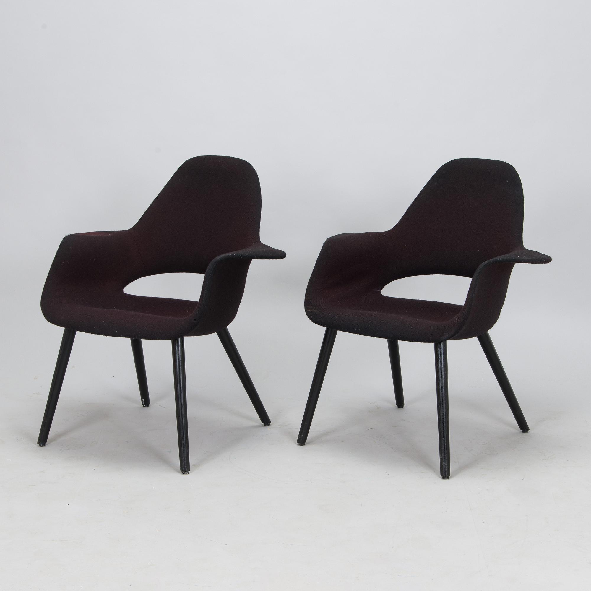 Charles Eames & Eero Saarinen, tuoleja 3 kpl "Organic Chair" Vitra.