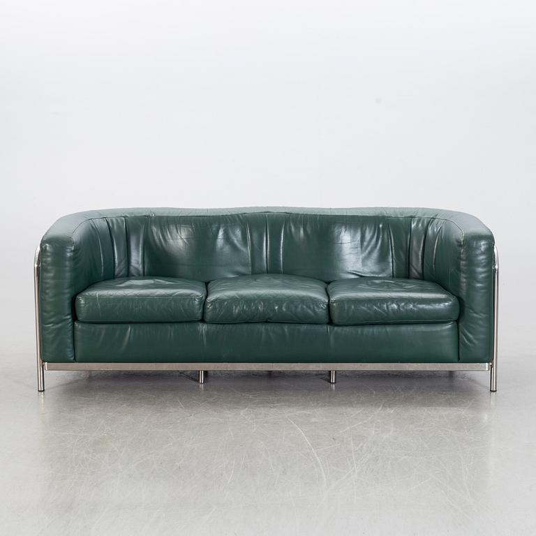 An "Onda" leather sofa by JONATHAN DE PAS, DONATO D. URBINO & PAOLO LOMAZOTTI for Zanotta, designed in 1985.
