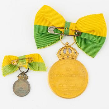 Guldmedalj  Gustaf VI Adolf, Sverige, Kungliga Patriotiska Sällskapet 1964.