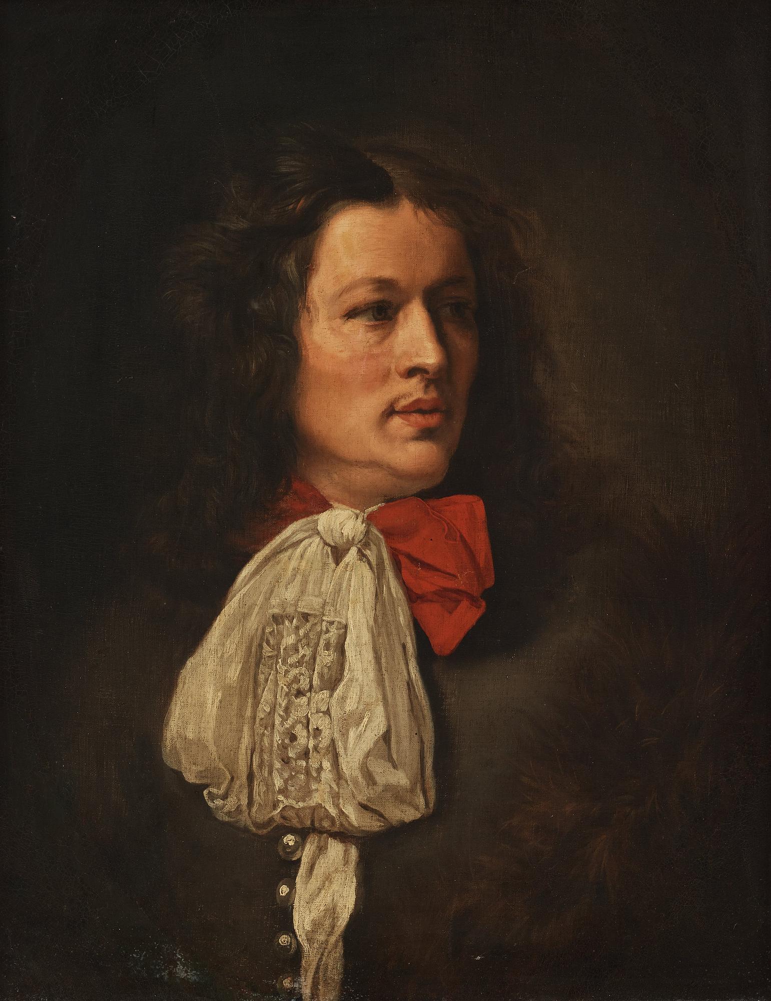 Nicolas de Largilliere Circle of, Man with white cravat.