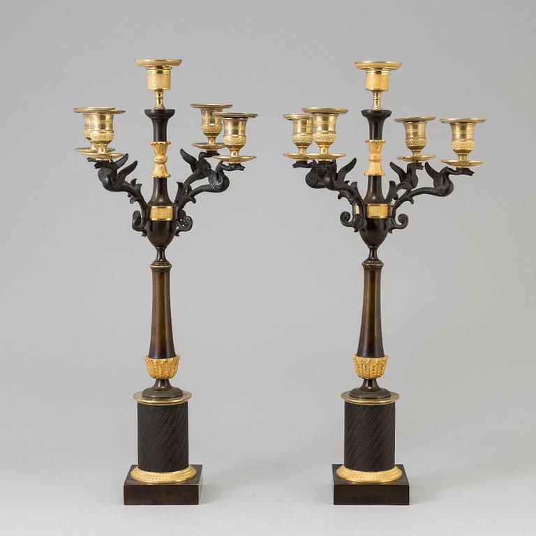 A PAIR OF CANDELABRA, empire-style, ca 1900.