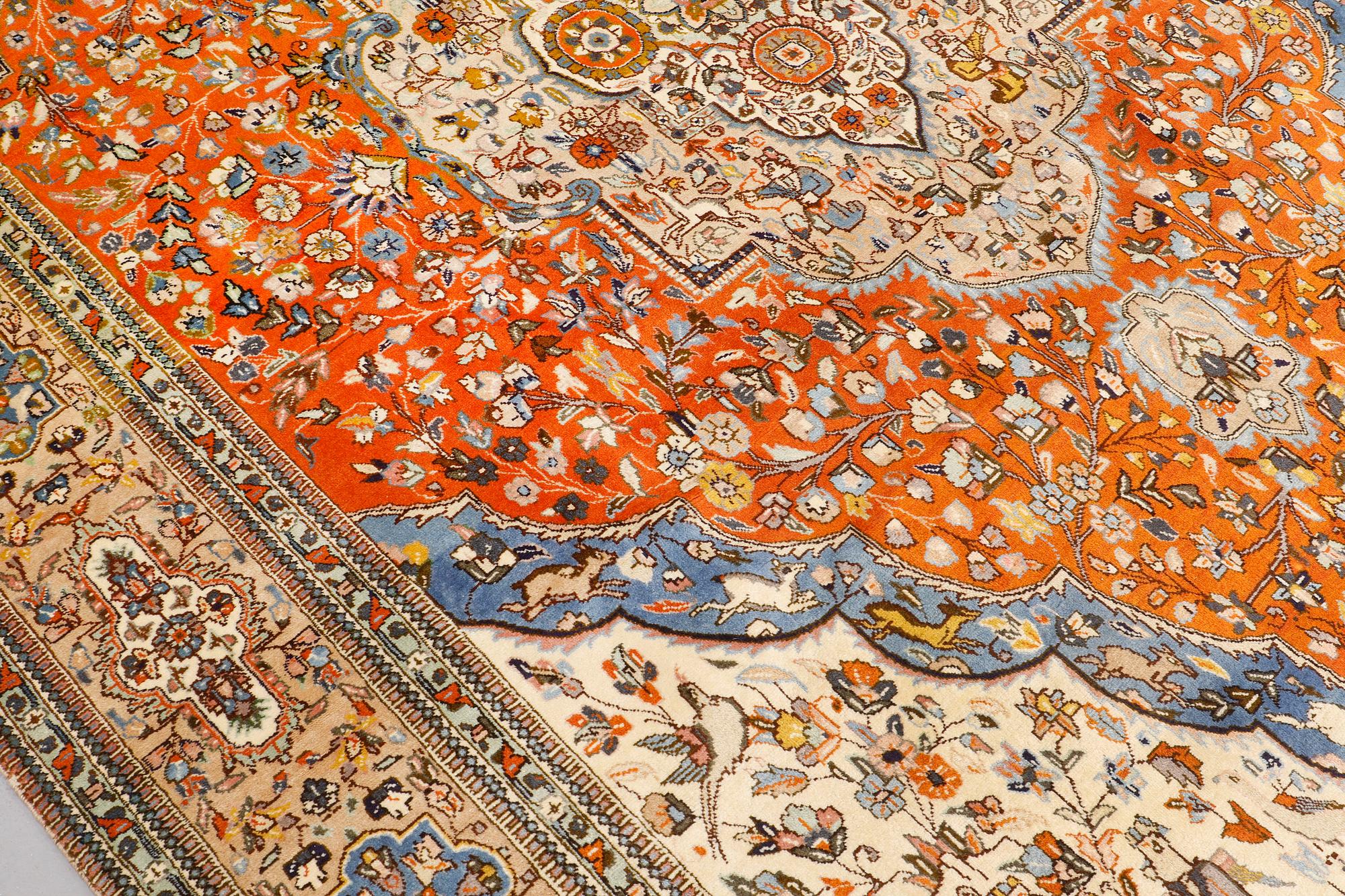 A carpet, Figural Tabriz so called Tabatabai, ca 390 x 268 cm.