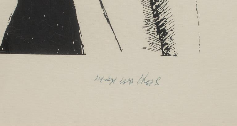MAX WALTER SVANBERG, färgoffset, signerad. Säljes till förmån för "Läkare utan gränser".