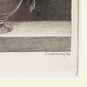 Engravings, a pair by Jacobus Coeleman (1654-1732) after Nicolas Baudesson (1611-1680).