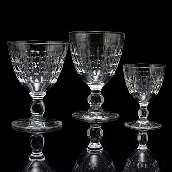 A set of 24 glasses, with sanded decor.