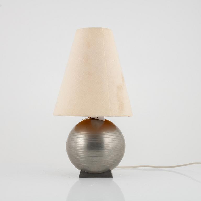 A Swedish Pewter Table Lamp, mark of GAB, Stockholm 1938.