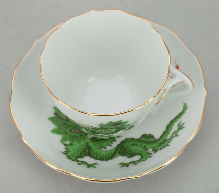 MOCKAKOPPAR,  6 st, porslin, Meissen, 1900-tal.