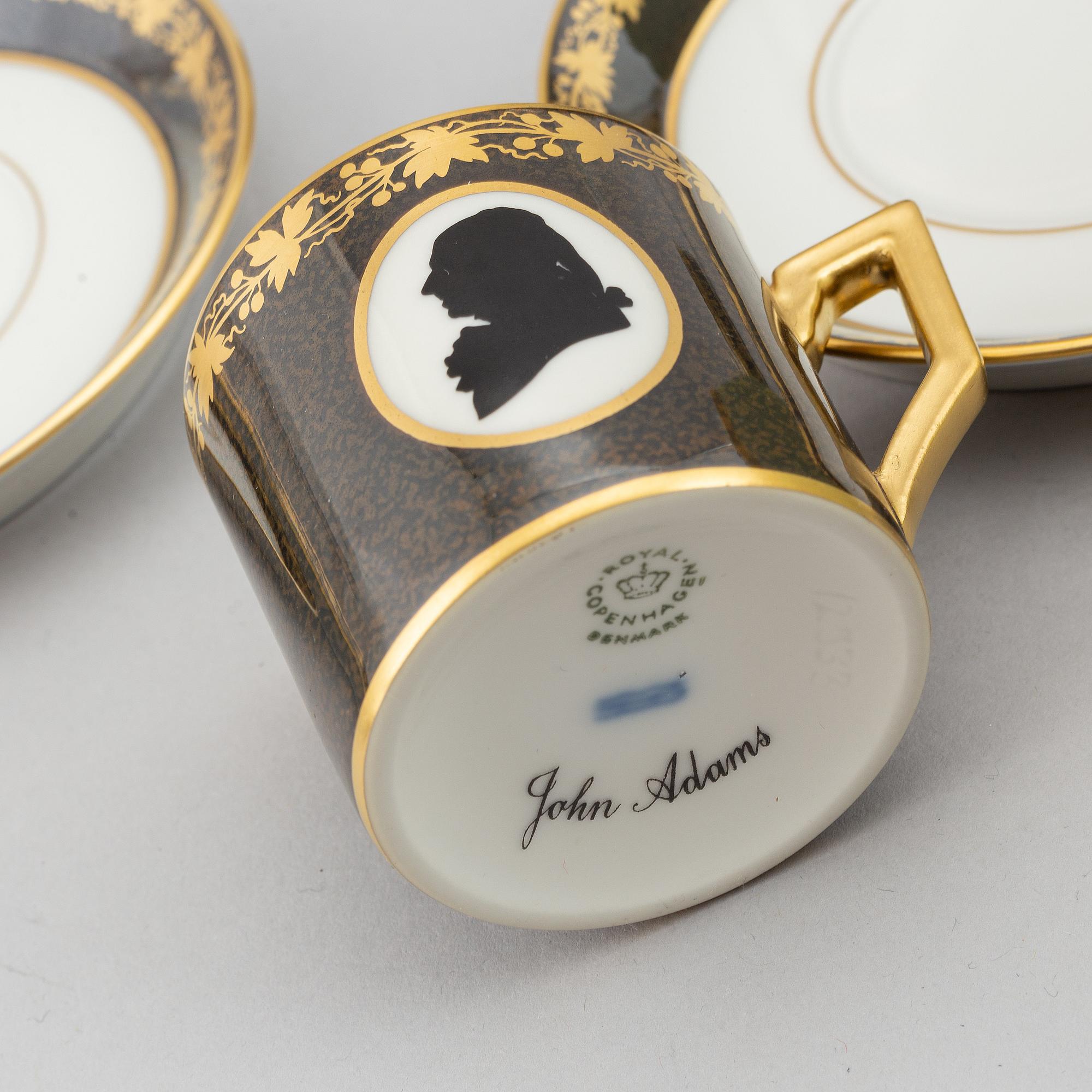 Royal Copenhagen, kaffeservis/presentationsservis, 9 delar, porslin, Danmark.