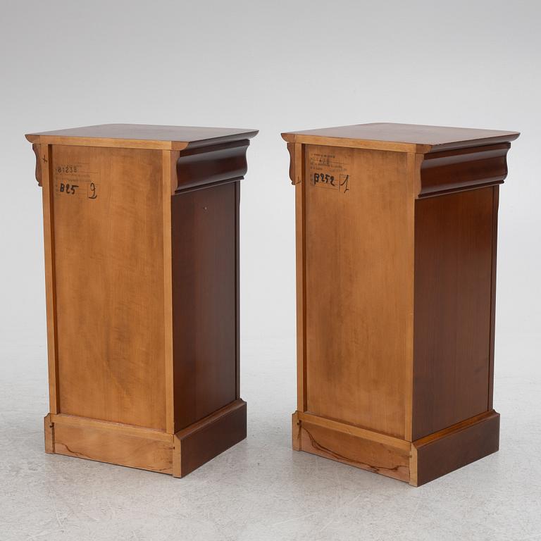 Bedside tables, a pair, Grange, France, late 20th century.