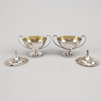 A pair of swedish empire style silver sugar bowls, mark of Bengt Ericsson, Stockholm 1934-35.