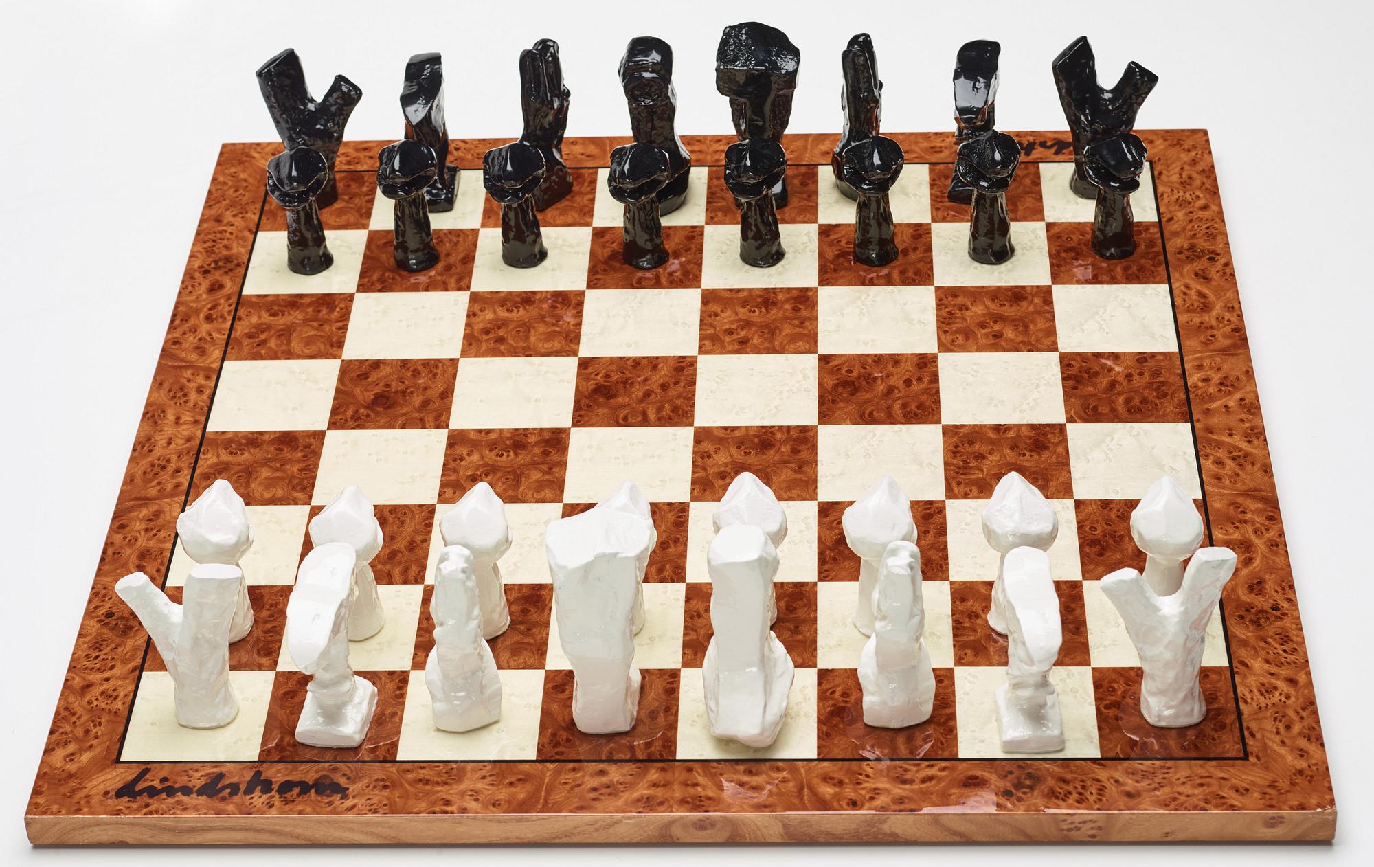 Bengt Lindström, chess game with chess pieces, executed around 1994-95.