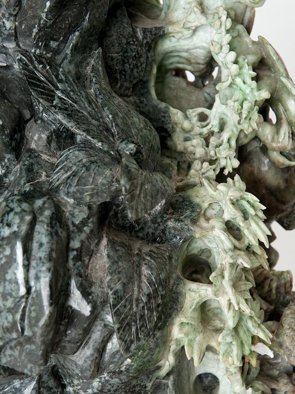 SKULPTUR, jade. Kina, 1900-talets första hälft.