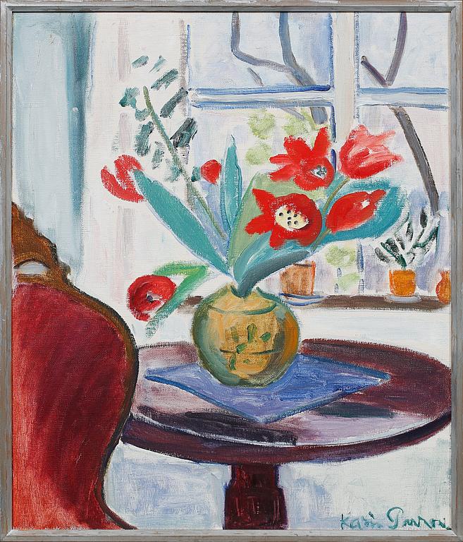 KARIN PARROW, olja på duk, signerad.