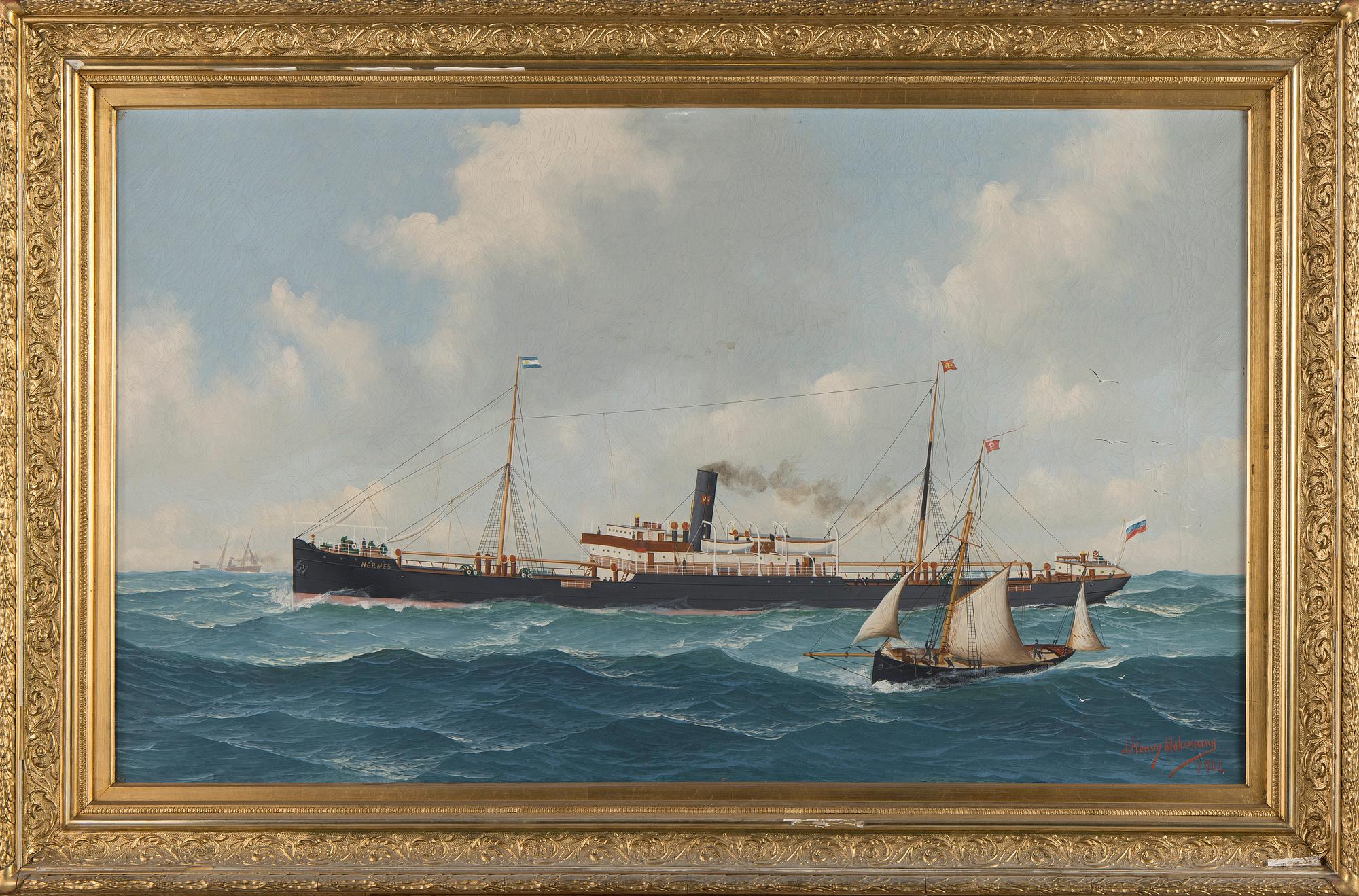 John Henry Mohrmann, Hermes ship on the rolling sea.