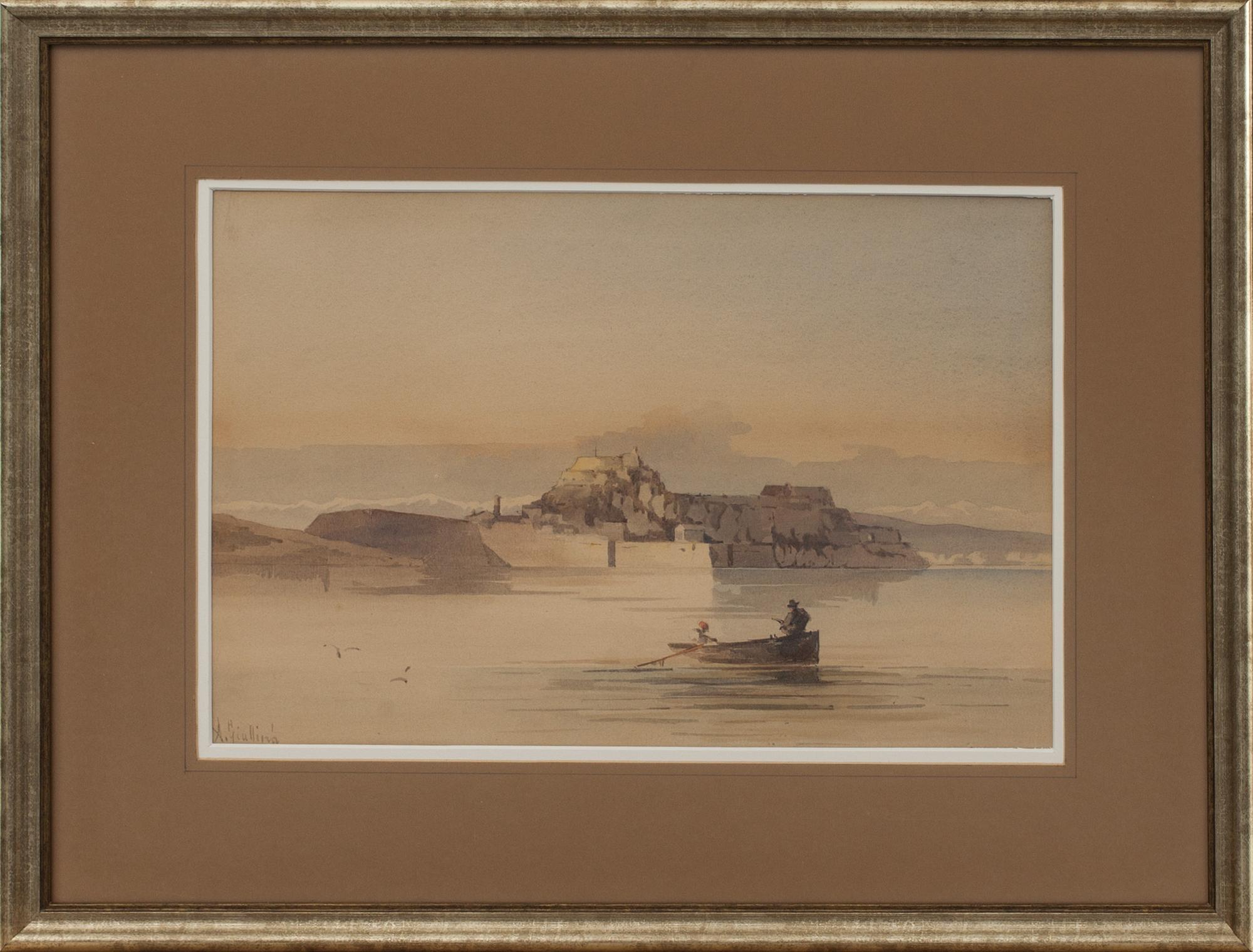 ANGELOS GIALLINA, akvarell, signerad.