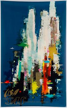 OTTO NIELSEN, an offset vintage poster, SAS Scandinavian Airlines System, J. Chr. Sörensen & Co., Denmark, 1950's/60's.