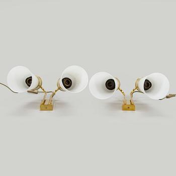 A pair of mid-20th century wall lights, model EY60, Itsu, Finland.