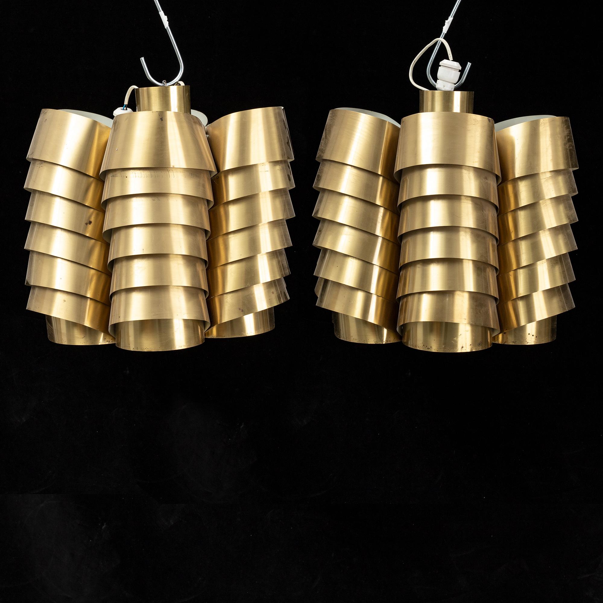Torsen Orrling, a pair of TN42/m ceiling lights, for Hans-Agne Jakobsson AB, designed 1973.