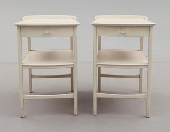 SÄNGBORD, 1 par, Carl Malmsten, Bodafors, 1962 & 1963.