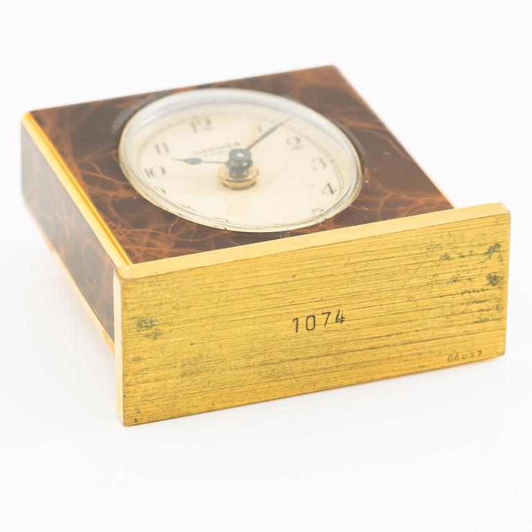 Hermès, table clock, 46 x 54 x 15 mm.