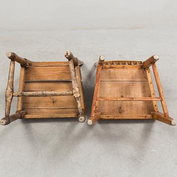 Two folk art, 18th/19th century chairs.