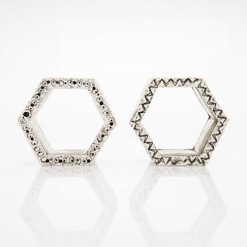 Rut Bryk, A set of two late 1950s 'Hexagon' stoneware tiles for Arabia.