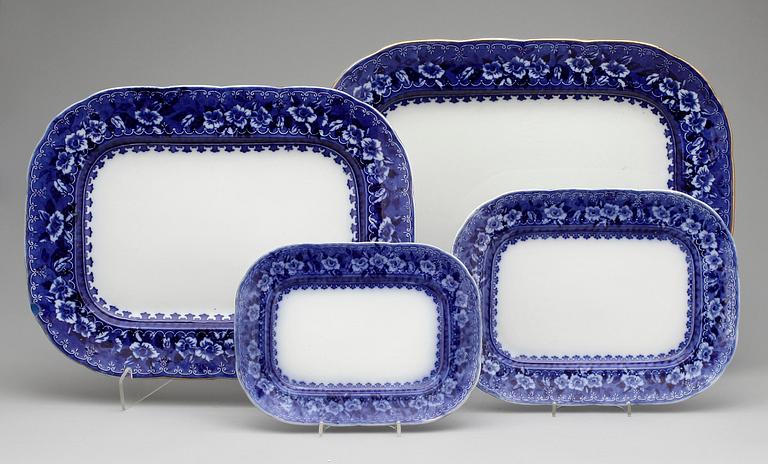 MATSERVIS, flintgods, 116 delar, "Opak", Gustavsberg, 1800-talets slut.