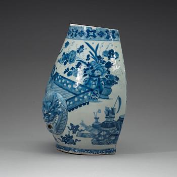 A blue and white wall fountain, Qing dynasty, Kangxi (1662-1722).