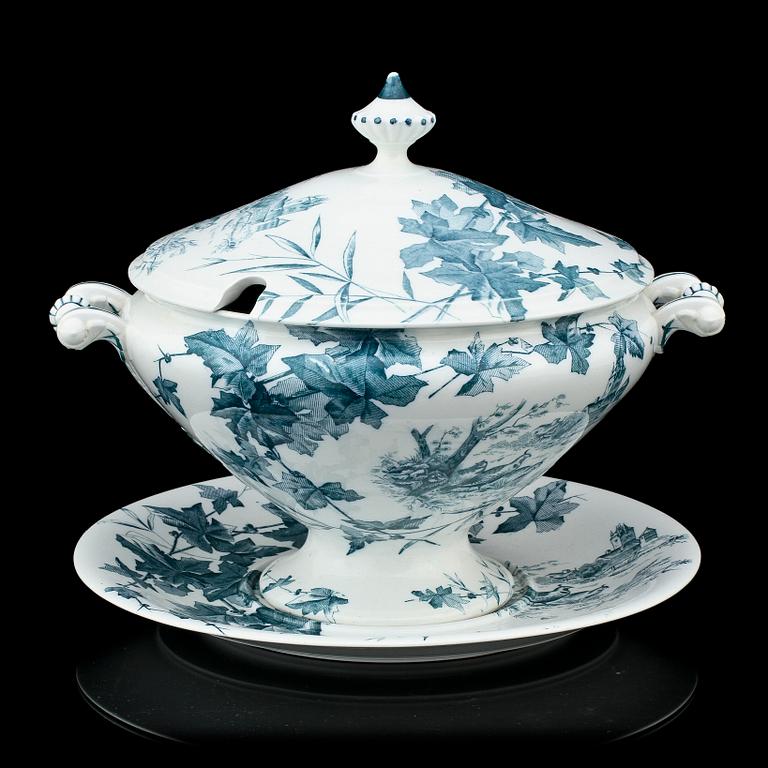 LOCKTERRIN med FAT, flintgods, "Hedera", Gustavsberg, 1900-talets första kvartal.