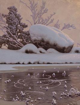 Gustaf Fjaestad, Frost on a Frozen Lake.