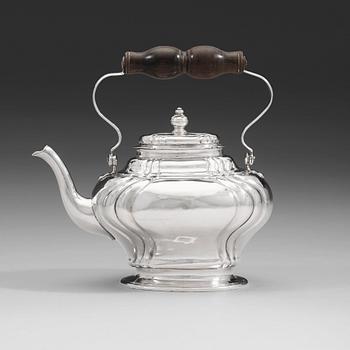 A Swedish mid 18th century  silver tea-pot, mark of Petter Lund, Stockholm 1750.