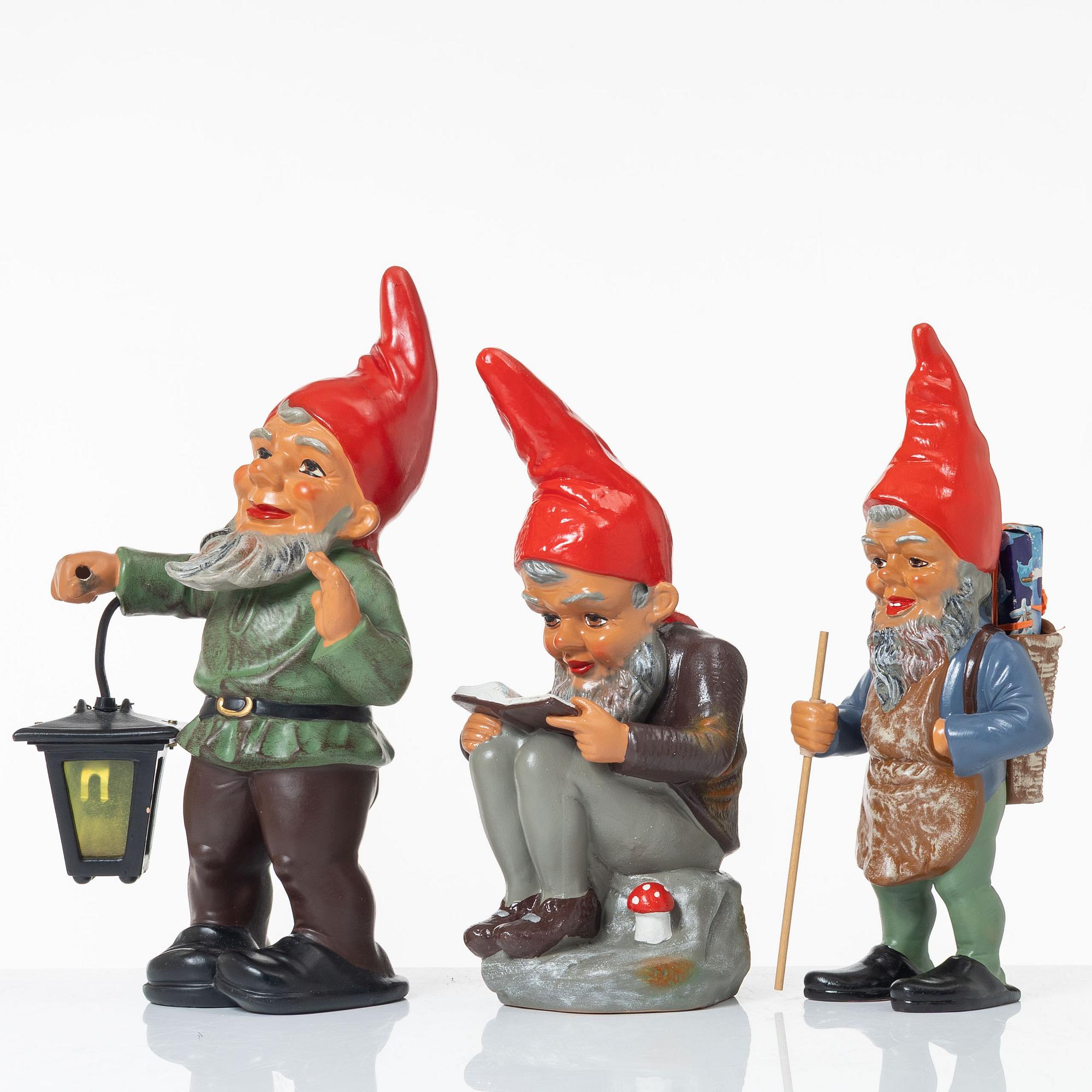 Tomtar, 3 st, Tyskland, 1900-talets mitt/andra hälft.
