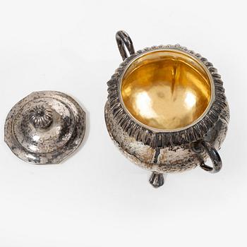 C.G. Hallberg, A three piece silver coffee service, Stockholm 1919.