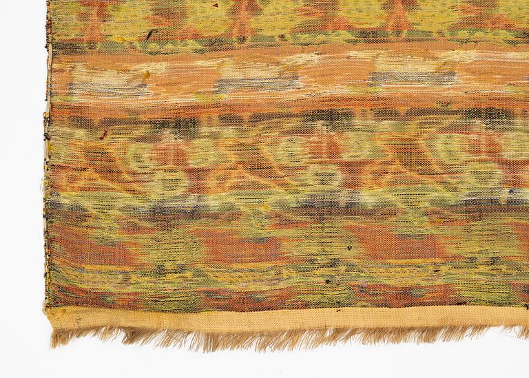 A Mugul style brocaded silk and metal panel, 65 x 67 cm, Persia, 18th century.