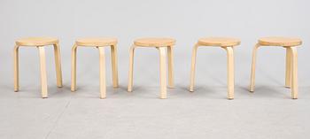 PALLAR, 5 st, modell "60", Alvar Aalto, formgiven 1933.