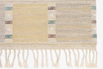 Barbro Nilsson, a 'Falurutan gul S' carpet, flat weave, c. 226 x 114 cm, signed AB MMF BN.