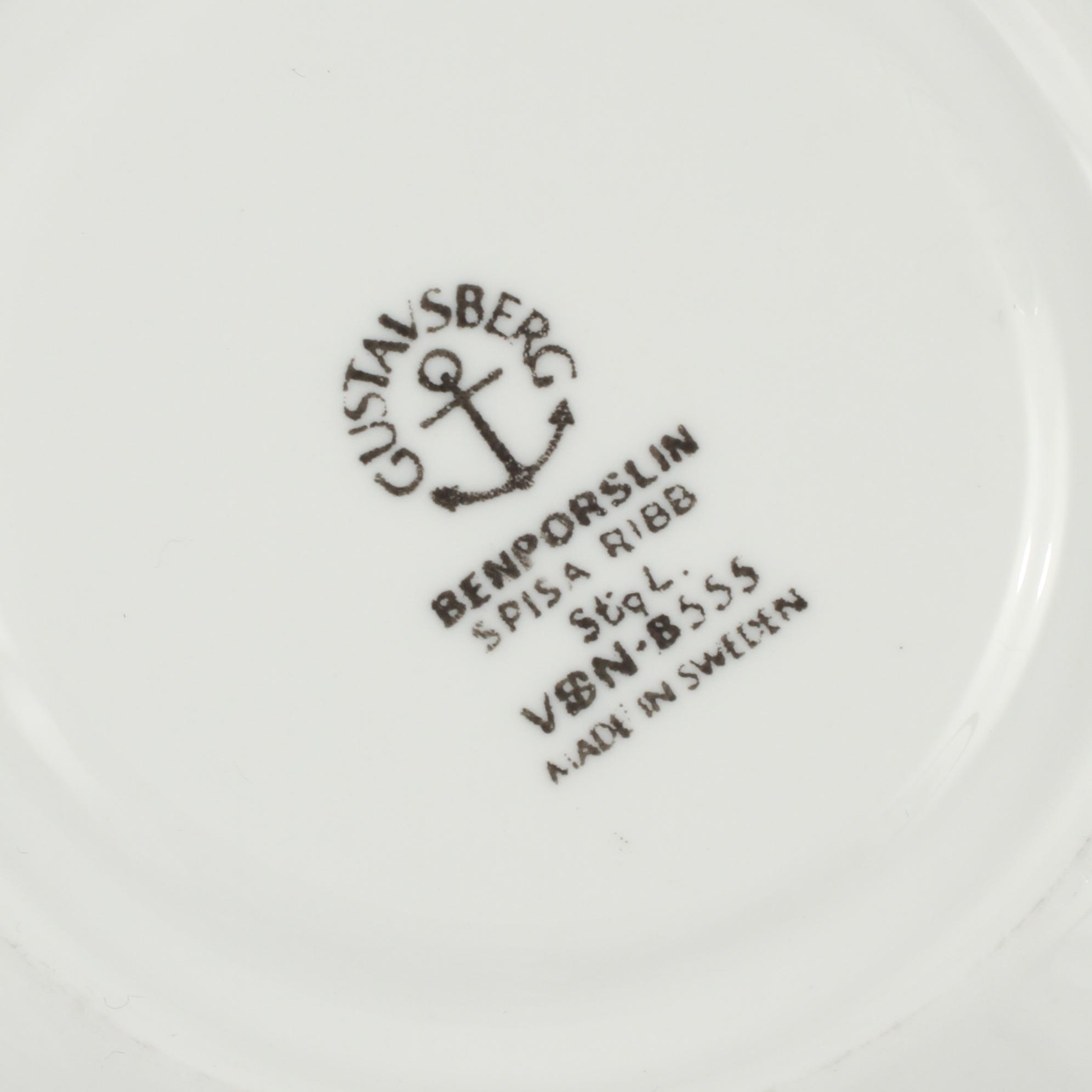 SERVISDELAR, 28 st, porslin, "Spisa Ribb", Stig Lindberg, Gustavsberg, 1900-talets andra hälft.