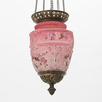 A glass ceiling lantern, turn of the Century 1900.