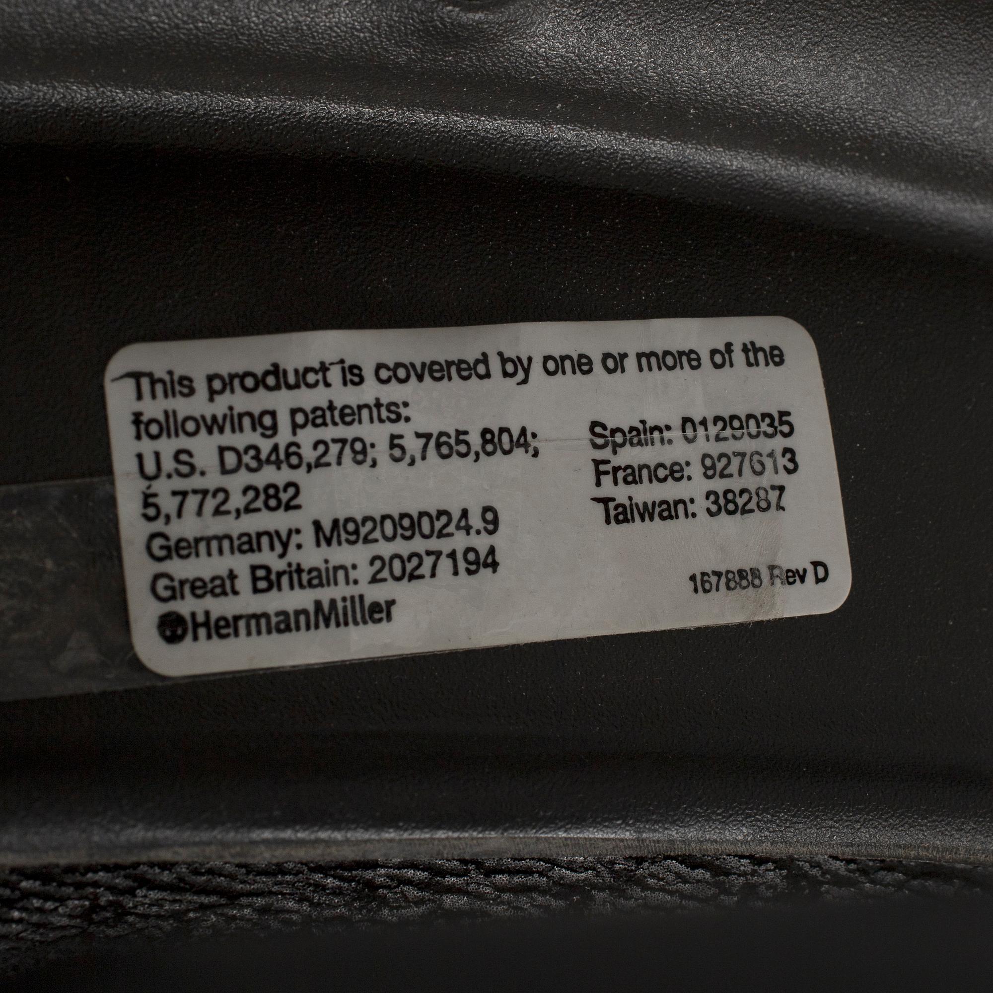 A 'Aeron' office chair by Herman Miller.