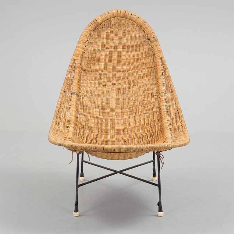 A 'Stora Kraal' rattan easy chair from Nordiska Kompaniet, 1950's.