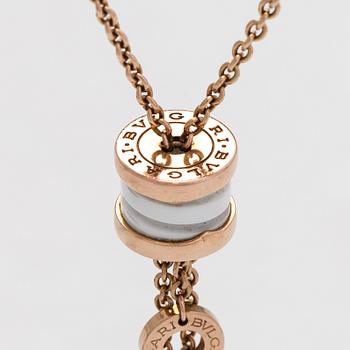 Bulgari, collier, "B.zero1", 18K guld, keramik och diamanter.