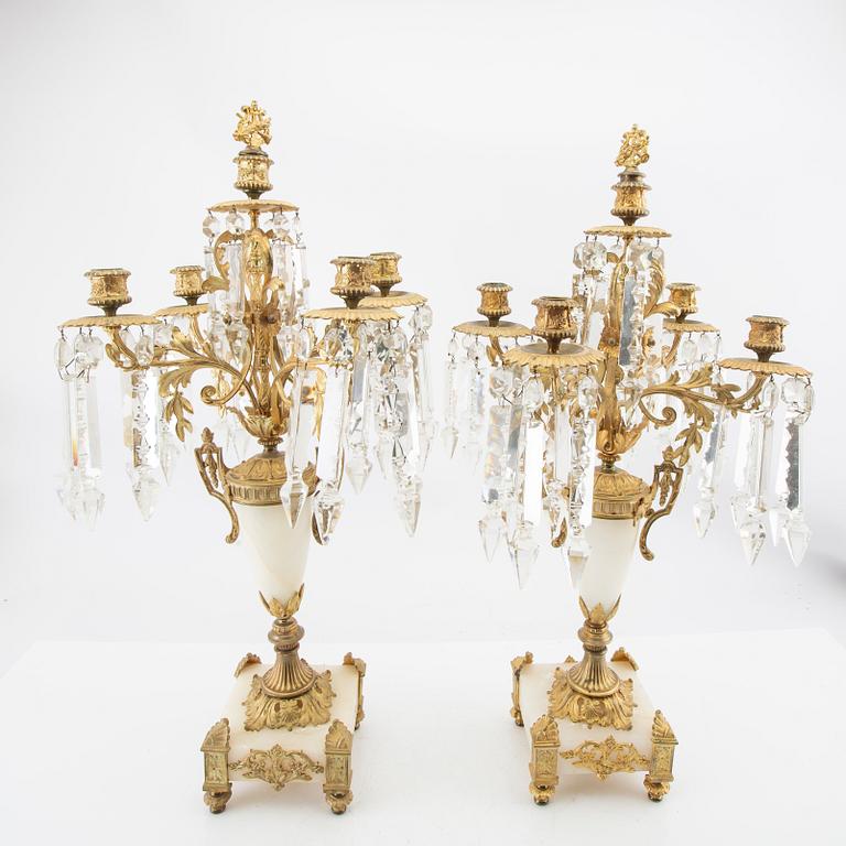 candelabras, a pair from the late 19th century.