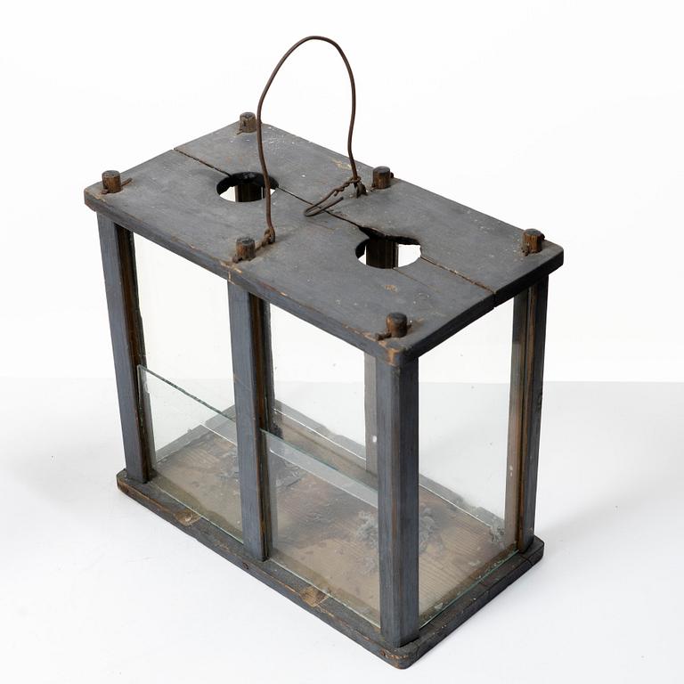 Lantern for two candles, folk art, 19th century.