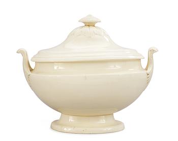 386. A 19th cent faiance tureen with cover, Delft.