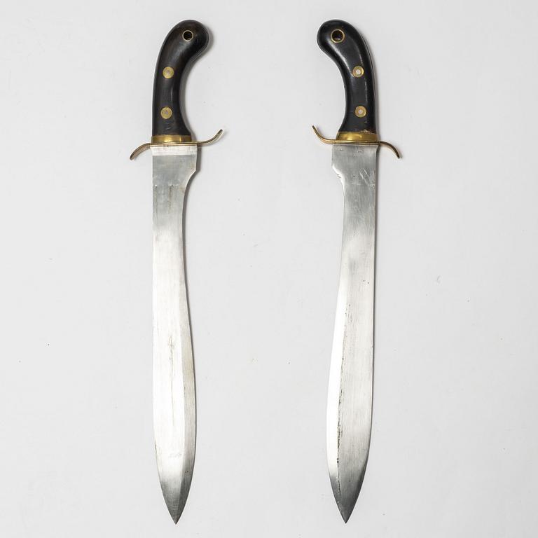 Faskinknivar 2 st, svenska m/1848 med baljor.