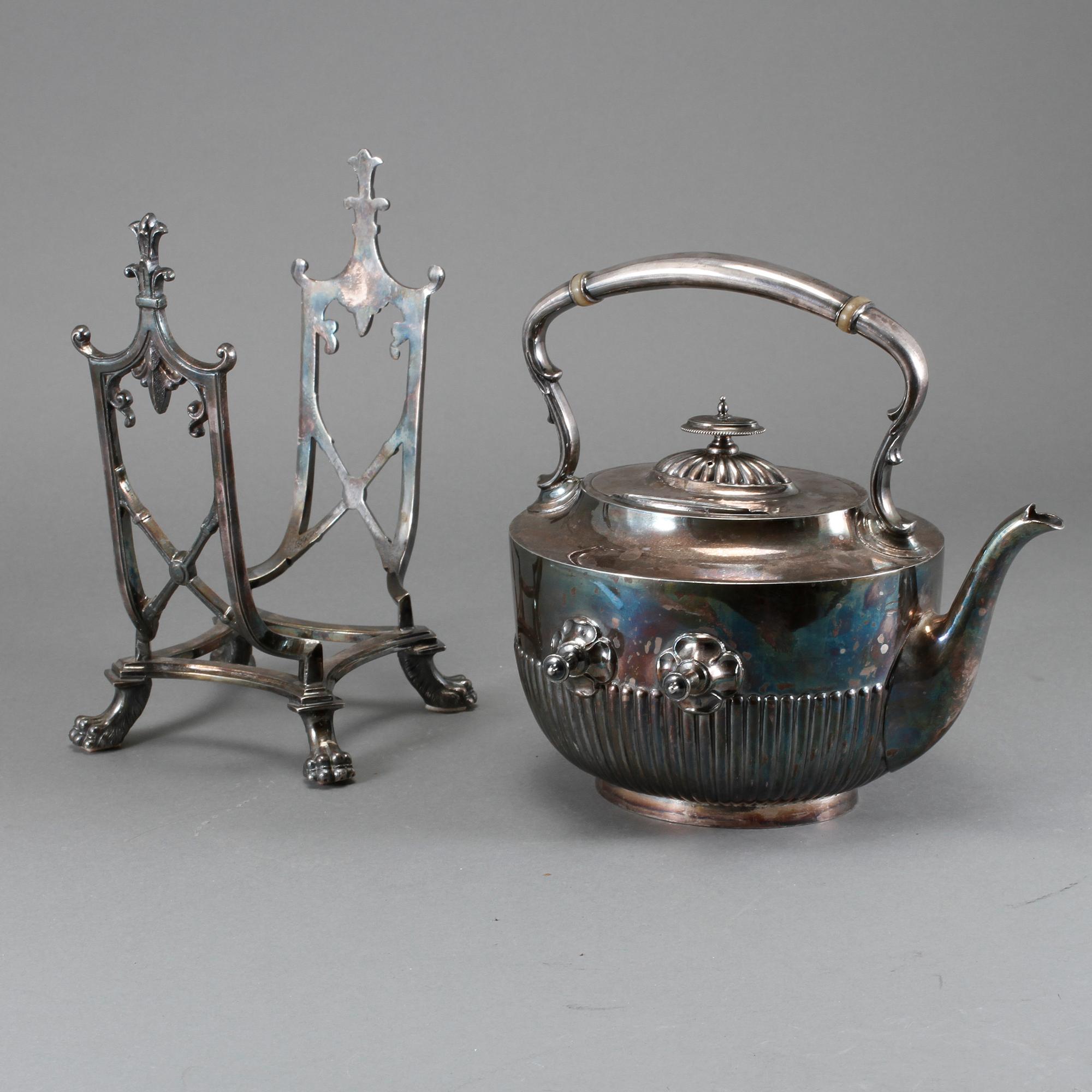 TEKÖK på RECHAUD, nysilver, tidigt 1900-tal.