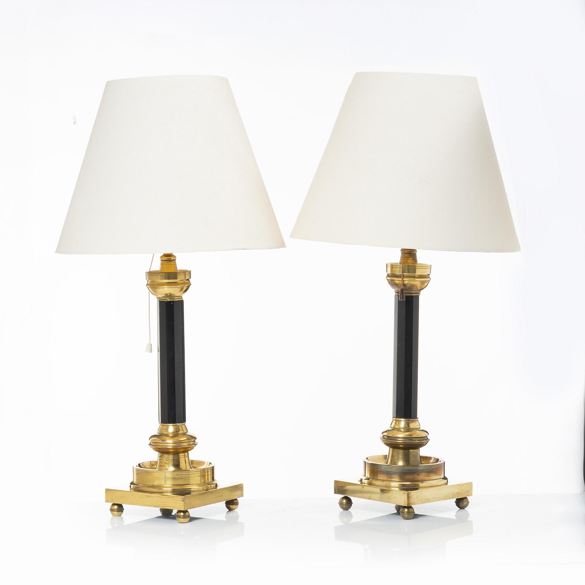 A pair of table lamps, a pair, first half of the 20th Century.